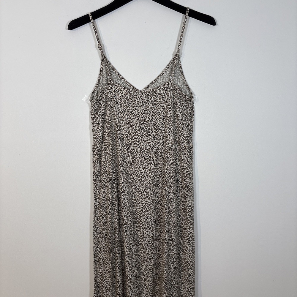 Jenni Kayne Leopard Slip Dress 100% Viscose Italian Fabric Maxi Dress XS Drapey - Picture 9 of 14